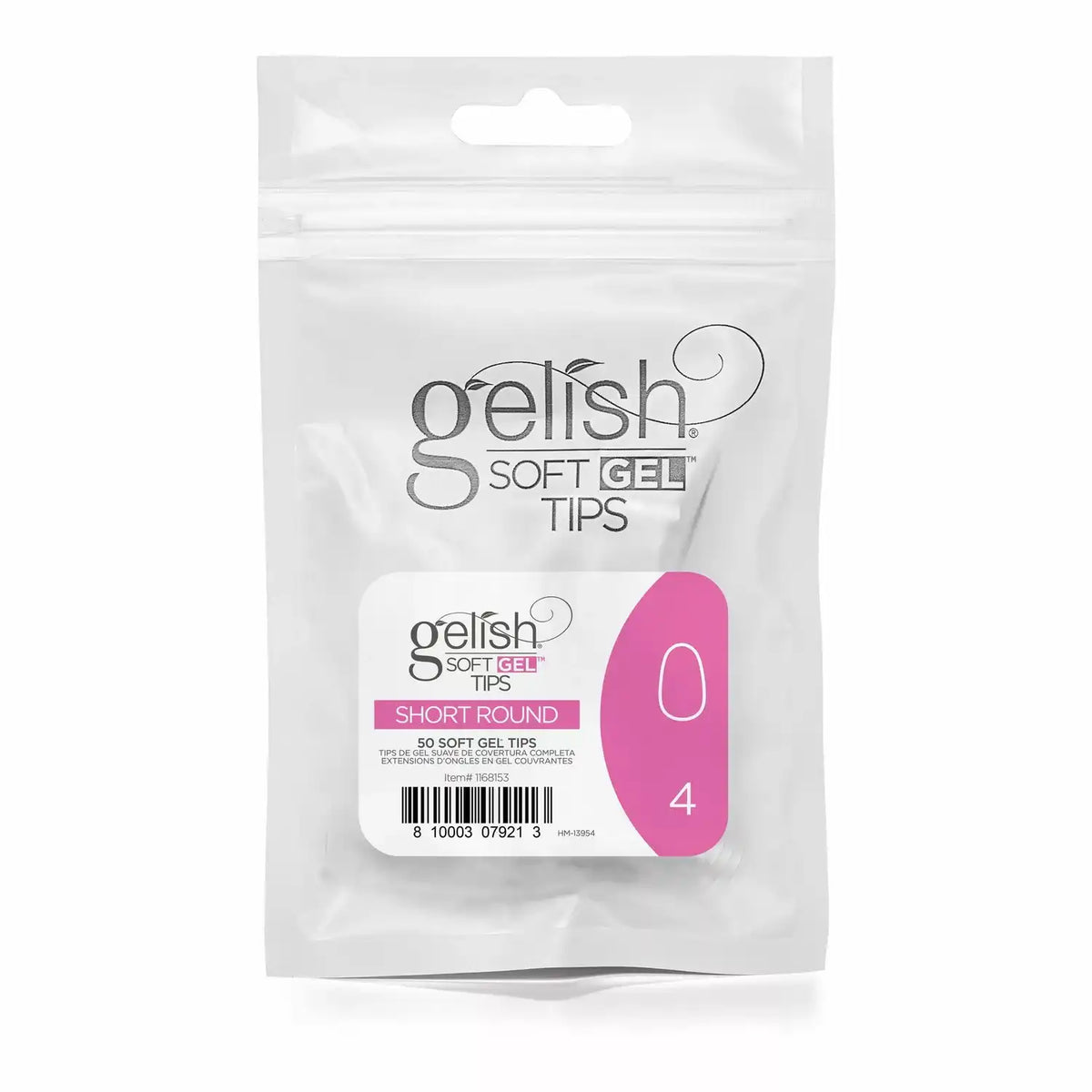 Gelish Soft Gel™ - Tips Refill - Short Round- Size 4 - 50CT- 1168153